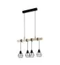 Eglo Suspension Luminaire Townshend 5 Acier Bois Noir | IP20 - Convient pour 4x E27 