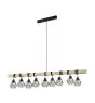 Eglo Suspension Luminaire Townshend 5 Acier Bois Noir | IP20 - Convient pour 9x E27 