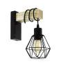Eglo Applique Murale Townshend 5 Acier Bois Noir | IP20 - Convient pour 1x E27 