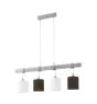 Eglo Suspension Luminaire Townshend 2 Acier Bois Blanc Brun | IP20 - Convient pour 4x E27 