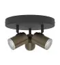 Eglo Plafonnier Consuma 1 Acier Bronze Noir | IP44 - Convient pour 3x GU10 