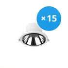 Lot 15x Noxion Downlight LED Apollo 9W 1100lm 60D - 840 Blanc Froid | 145mm - Diamètre 120mm - Alu Réflecteur - UGR 